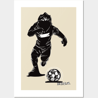 Footballer Sihouette7 Posters and Art